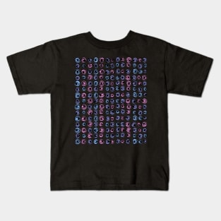 Purple Blue Eyes Modern Decorative Abstract Mosaic Dots Pattern Night Kids T-Shirt